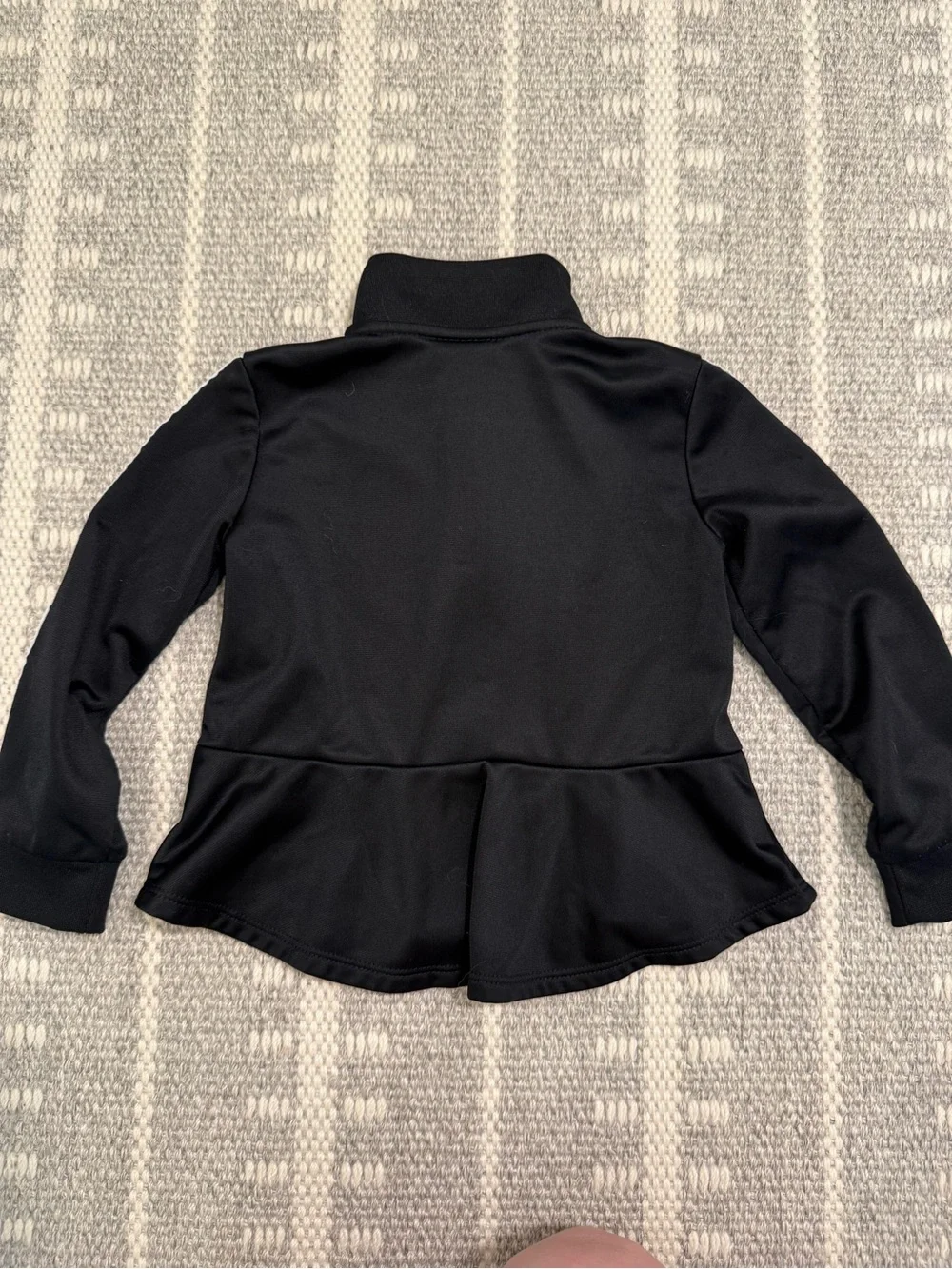 Nike Toddler 2T Girls Ruffle Peplum Track Jacket Black Pink Swoosh